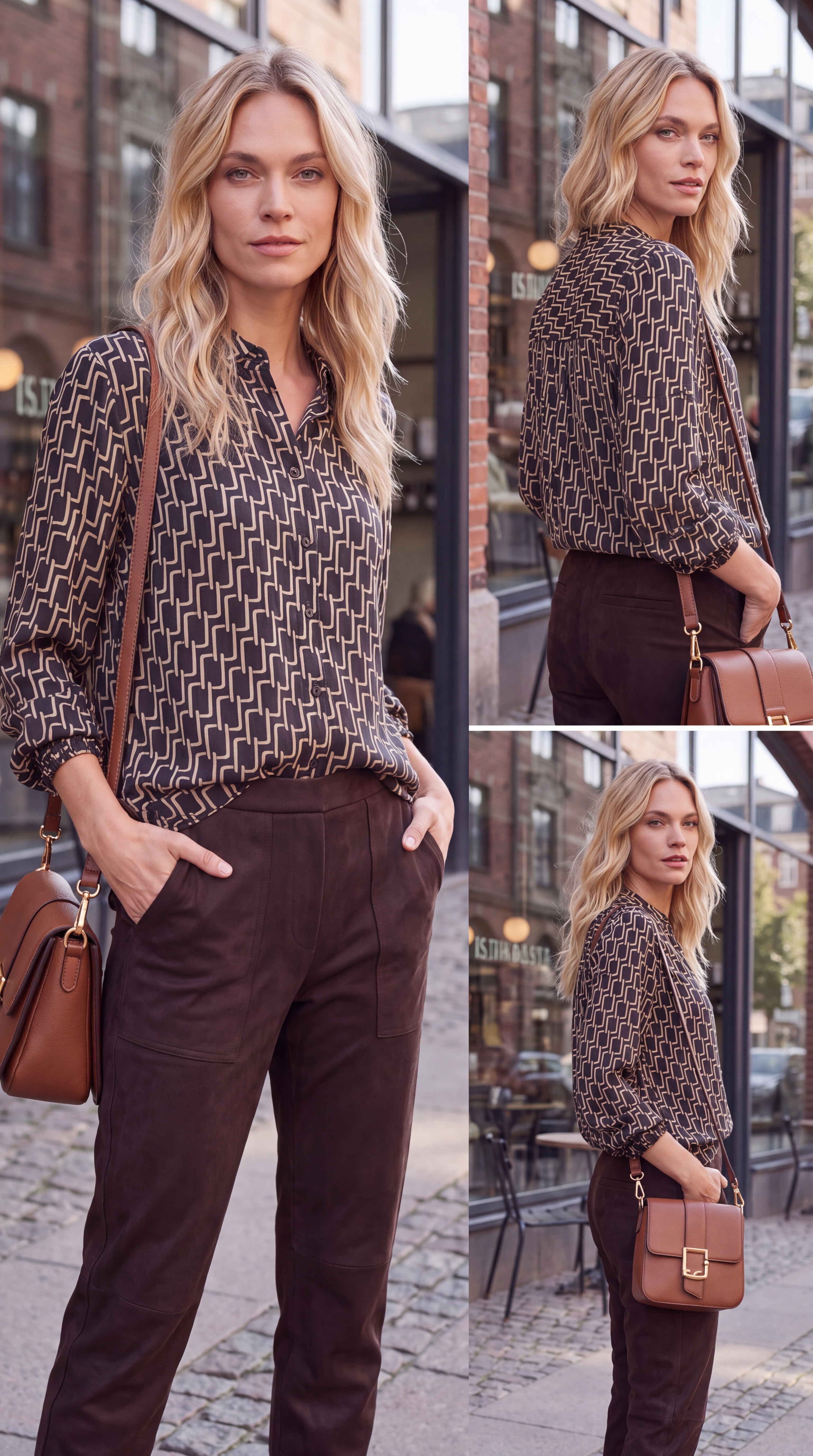 Dámska košeľová blúzka s retiazkovým vzorom BROADWAY NYC FASHION s.WEAR 13